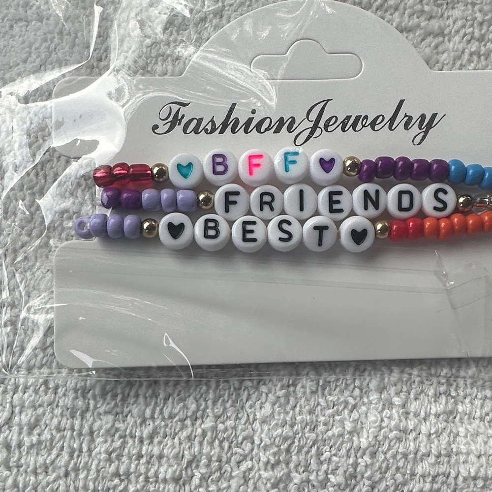 Fashion Jewelry BFF Friendship Bracelet Set - Purple, Pink, Orange, Blue